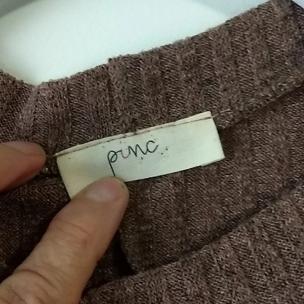 Pinc Ribbed Knit Light Brown Dress